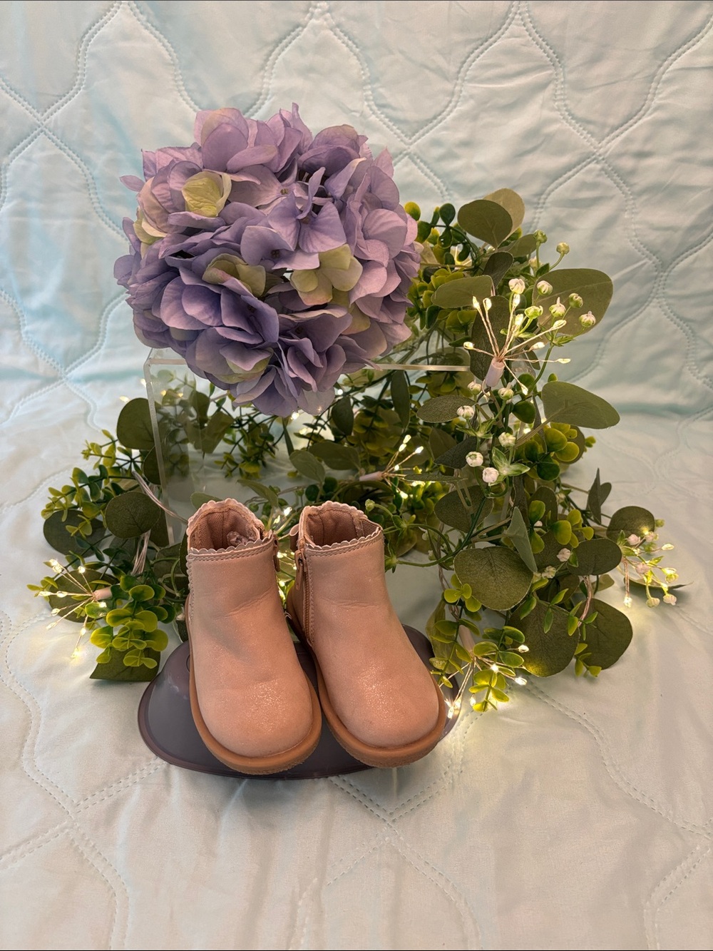 Toddler Taupe Ankle Boots - Soft Blush